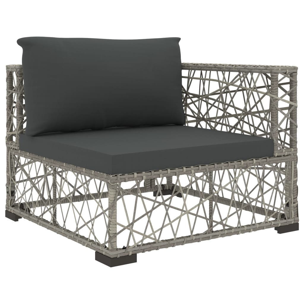 8-delige Loungeset met kussens poly rattan grijs is nu te koop bij PeponiXL, paradijselijk wonen!