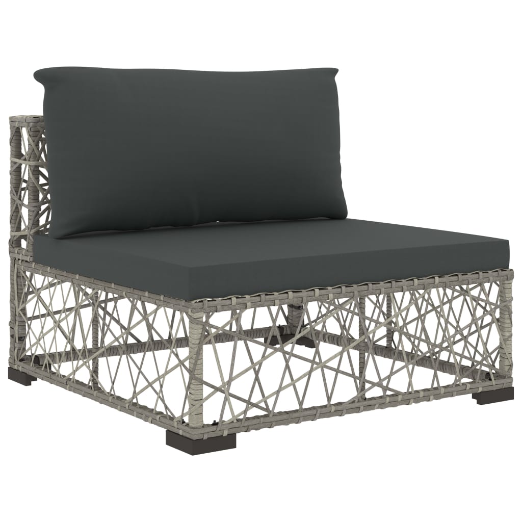 8-delige Loungeset met kussens poly rattan grijs is nu te koop bij PeponiXL, paradijselijk wonen!