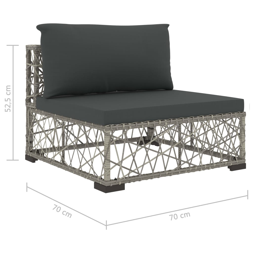 8-delige Loungeset met kussens poly rattan grijs is nu te koop bij PeponiXL, paradijselijk wonen!