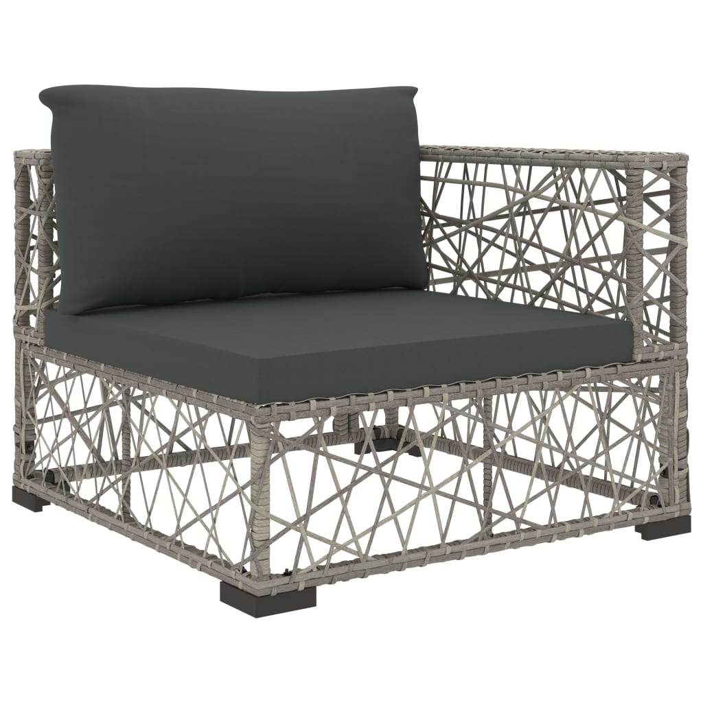 10-delige Loungeset met kussens poly rattan grijs is nu te koop bij PeponiXL, paradijselijk wonen!