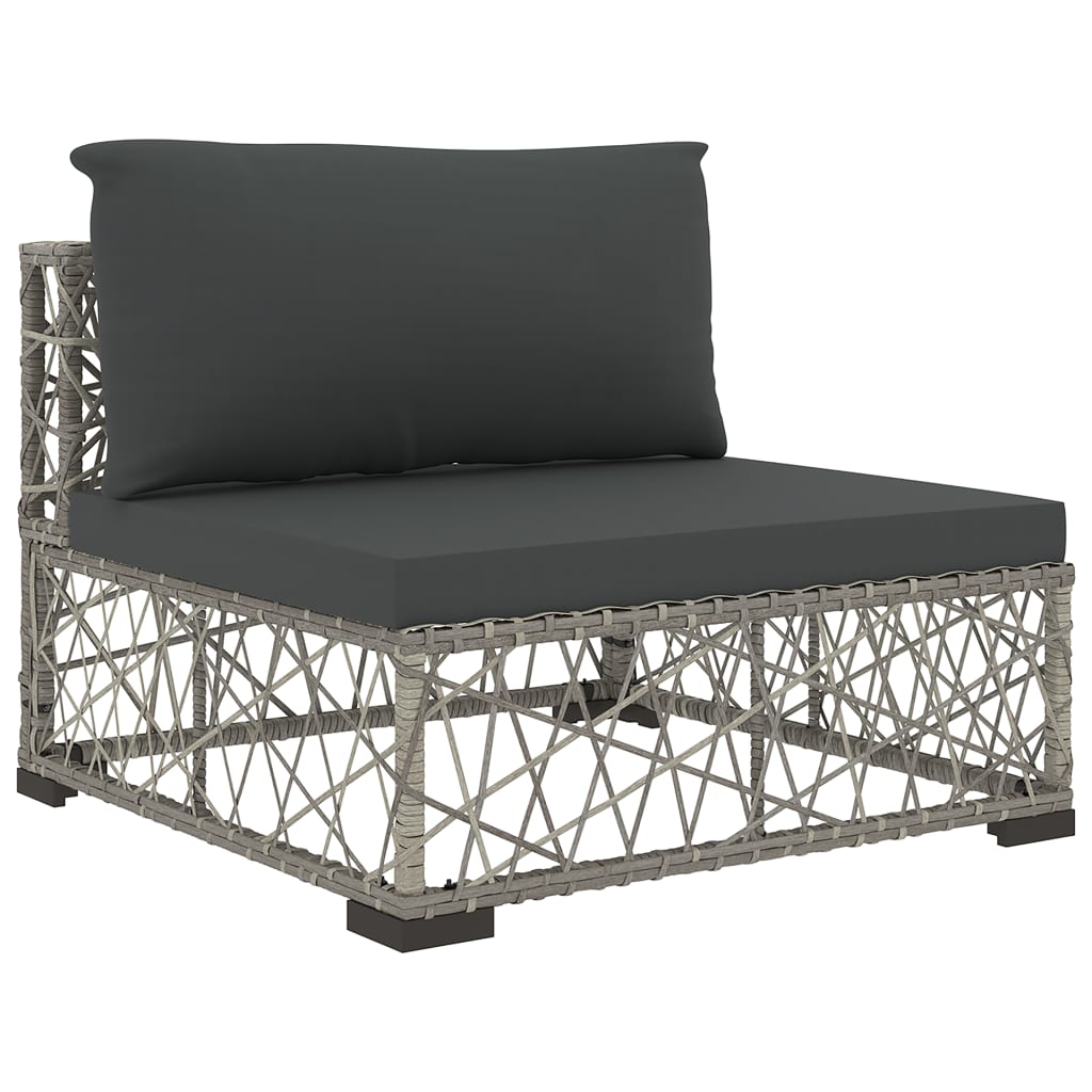 5-delige Loungeset met kussens poly rattan grijs is nu te koop bij PeponiXL, paradijselijk wonen!