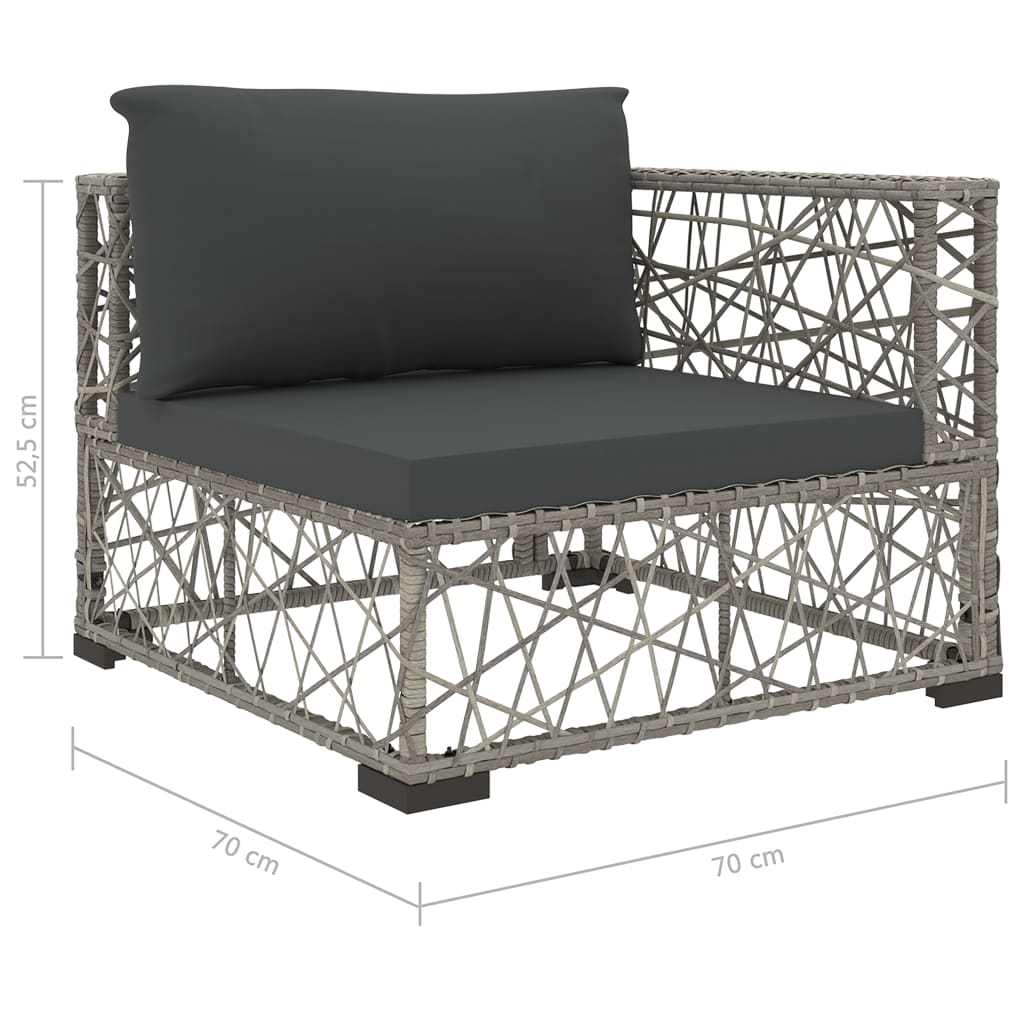 5-delige Loungeset met kussens poly rattan grijs is nu te koop bij PeponiXL, paradijselijk wonen!