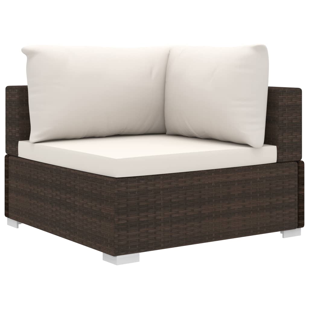 10-delige Loungeset met kussens poly rattan bruin is nu te koop bij PeponiXL, paradijselijk wonen!