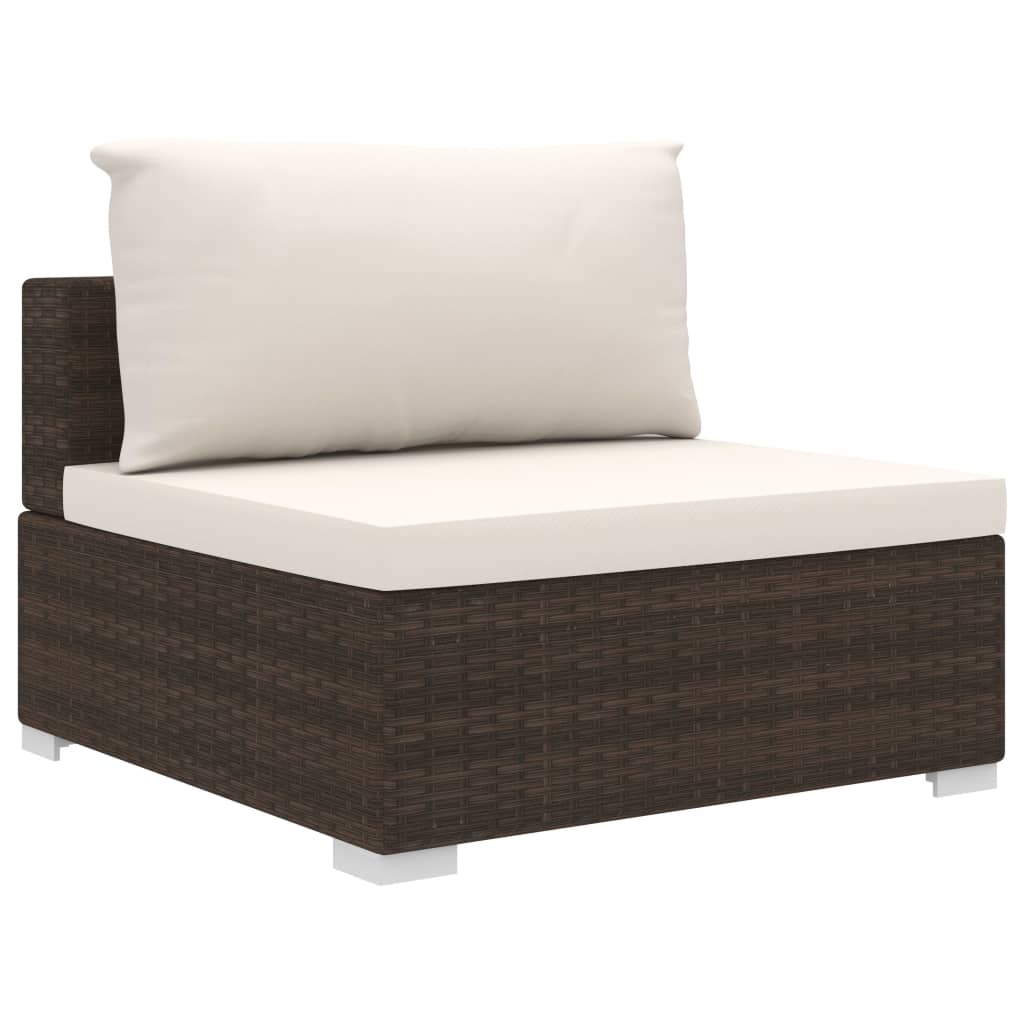 10-delige Loungeset met kussens poly rattan bruin is nu te koop bij PeponiXL, paradijselijk wonen!