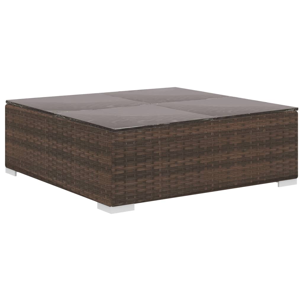 10-delige Loungeset met kussens poly rattan bruin is nu te koop bij PeponiXL, paradijselijk wonen!