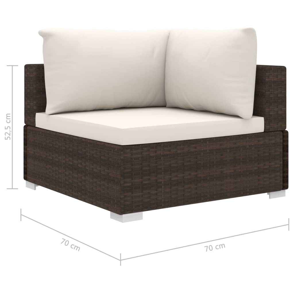 10-delige Loungeset met kussens poly rattan bruin is nu te koop bij PeponiXL, paradijselijk wonen!