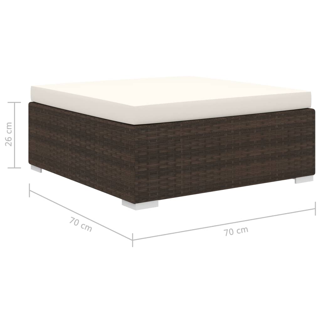 10-delige Loungeset met kussens poly rattan bruin is nu te koop bij PeponiXL, paradijselijk wonen!