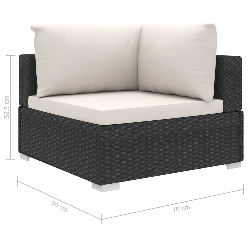 10-delige Loungeset met kussens poly rattan zwart is nu te koop bij PeponiXL, paradijselijk wonen!