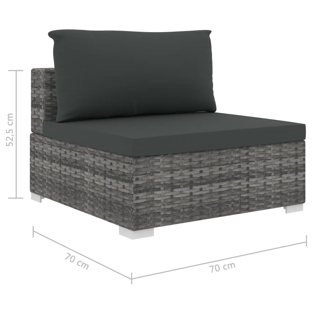 8-delige Loungeset met kussens poly rattan grijs is nu te koop bij PeponiXL, paradijselijk wonen!