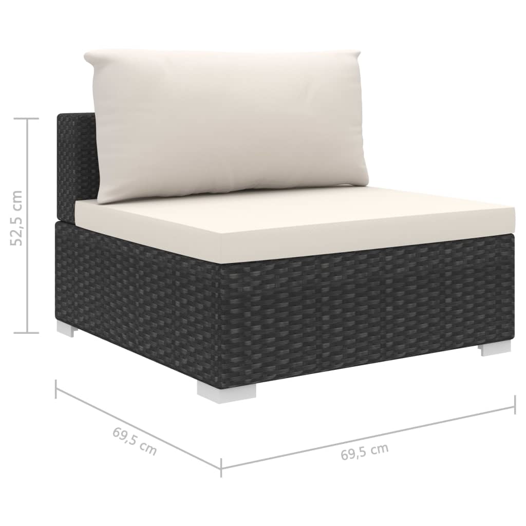 11-delige Loungeset met kussens poly rattan zwart is nu te koop bij PeponiXL, paradijselijk wonen!