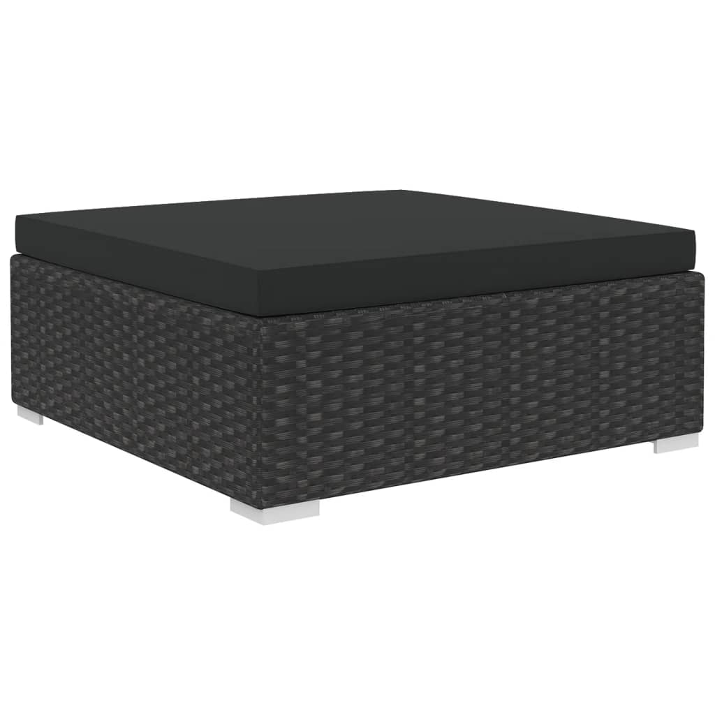 11-delige Loungeset met kussens poly rattan zwart is nu te koop bij PeponiXL, paradijselijk wonen!