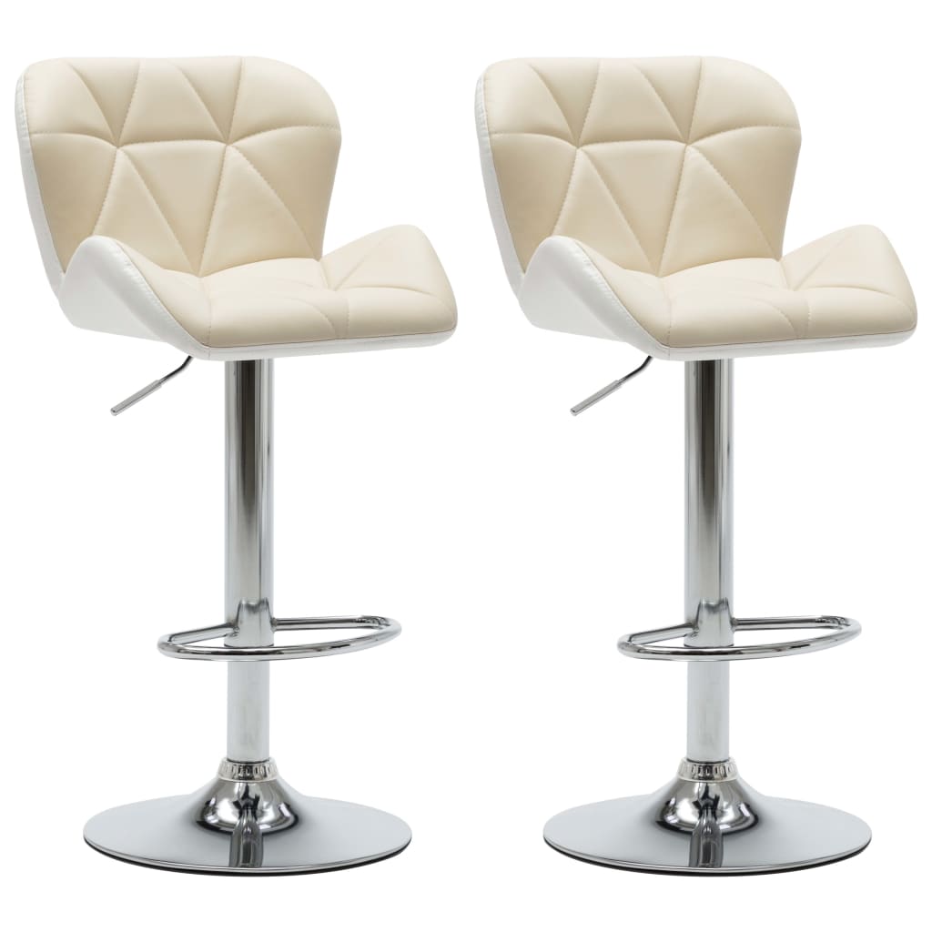 Barkrukken 2 st kunstleer crèmekleurig is nu te koop bij PeponiXL, paradijselijk wonen!