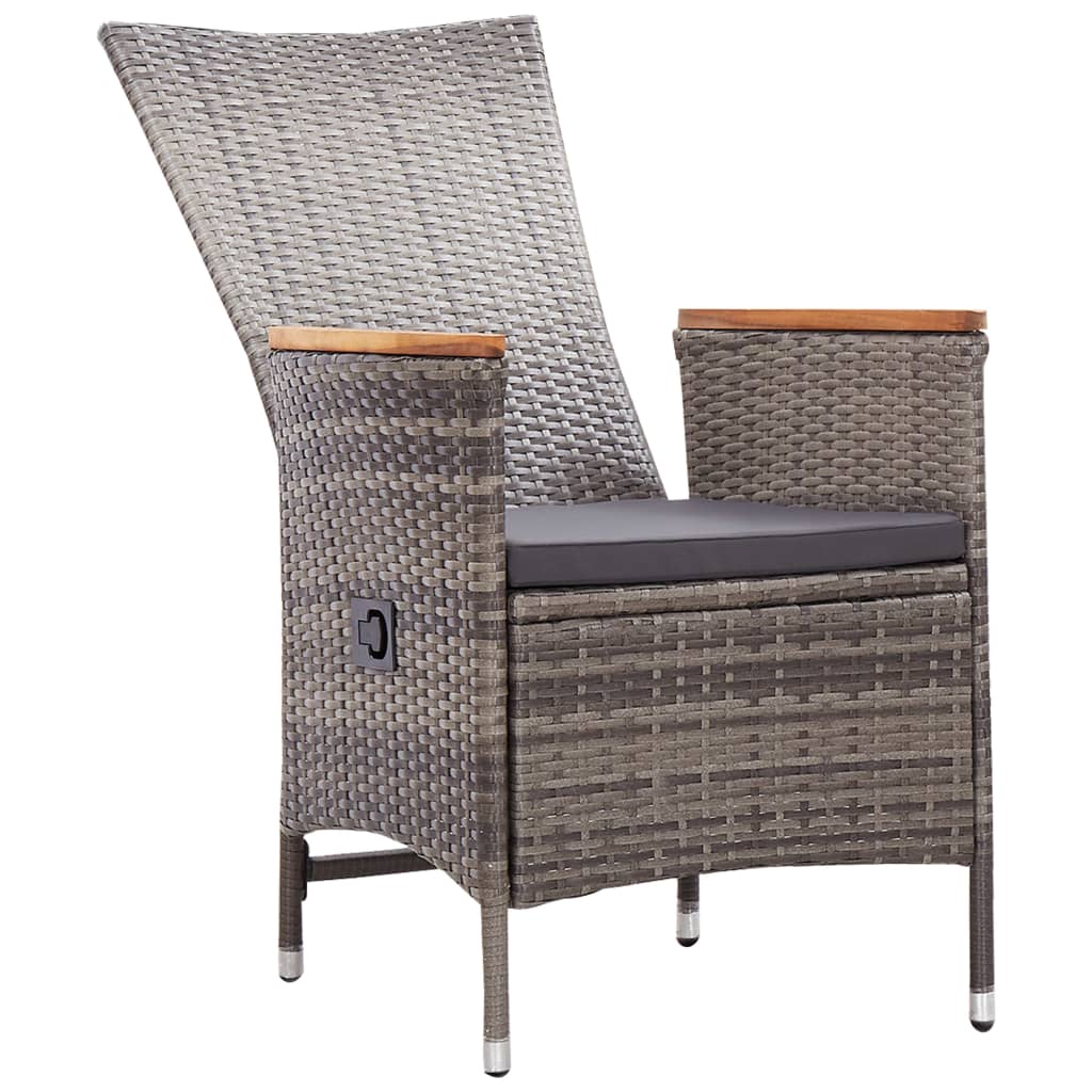 Tuinstoelen 2 st met kussens poly rattan grijs is nu te koop bij PeponiXL, paradijselijk wonen!