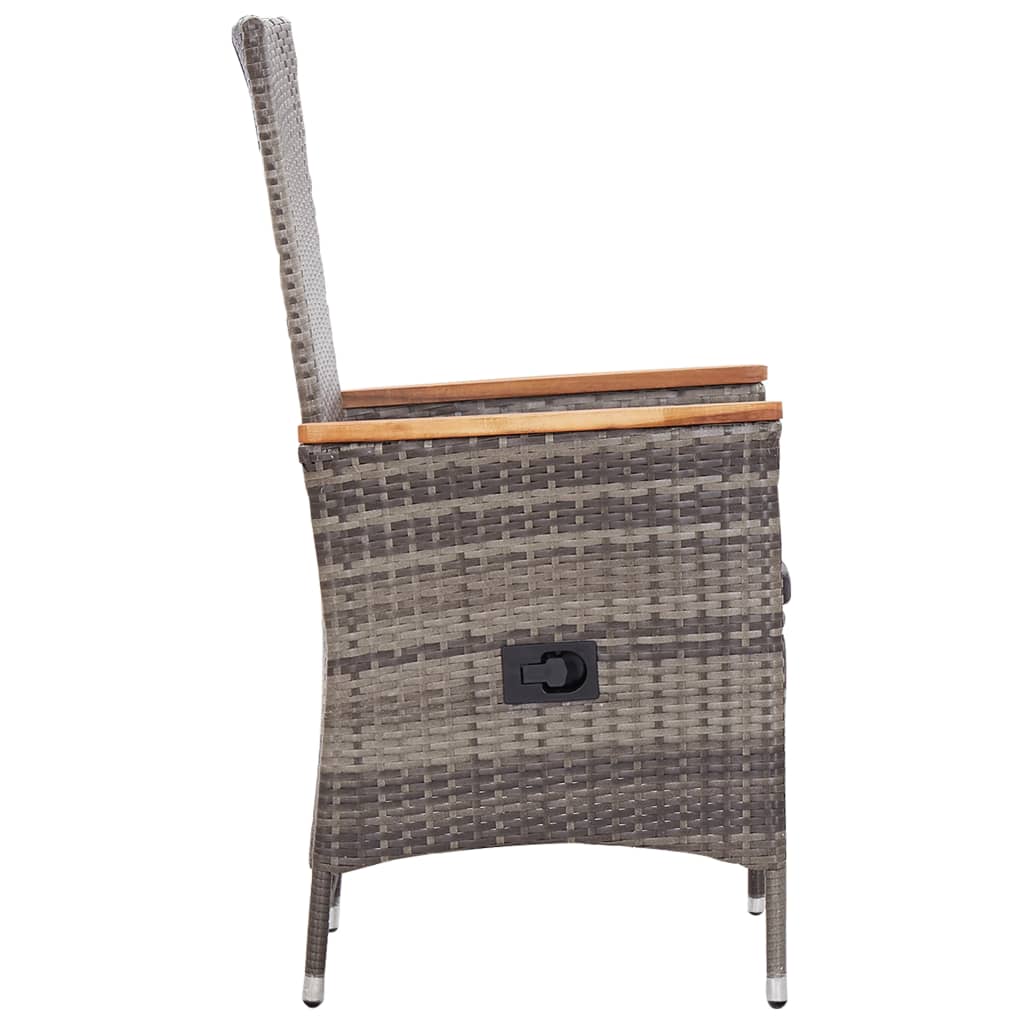 Tuinstoelen 2 st met kussens poly rattan grijs is nu te koop bij PeponiXL, paradijselijk wonen!