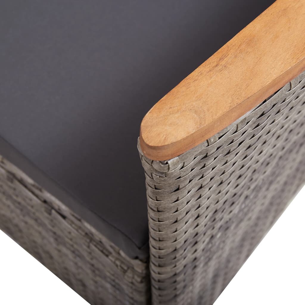 Tuinstoelen 2 st met kussens poly rattan grijs is nu te koop bij PeponiXL, paradijselijk wonen!