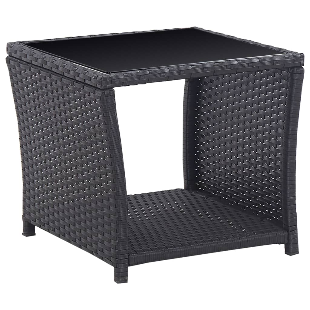 3-delige Bistroset met kussens poly rattan zwart is nu te koop bij PeponiXL, paradijselijk wonen!