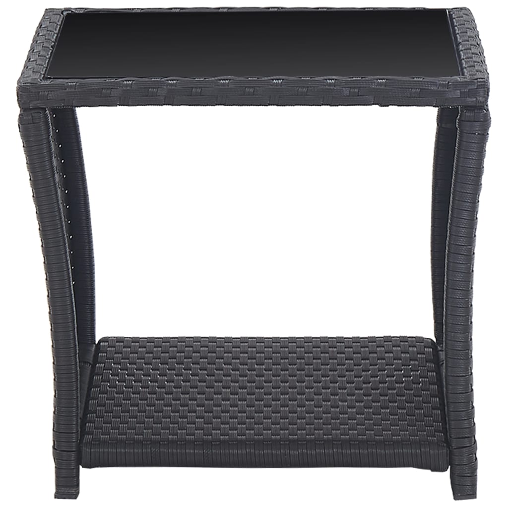 3-delige Bistroset met kussens poly rattan zwart is nu te koop bij PeponiXL, paradijselijk wonen!