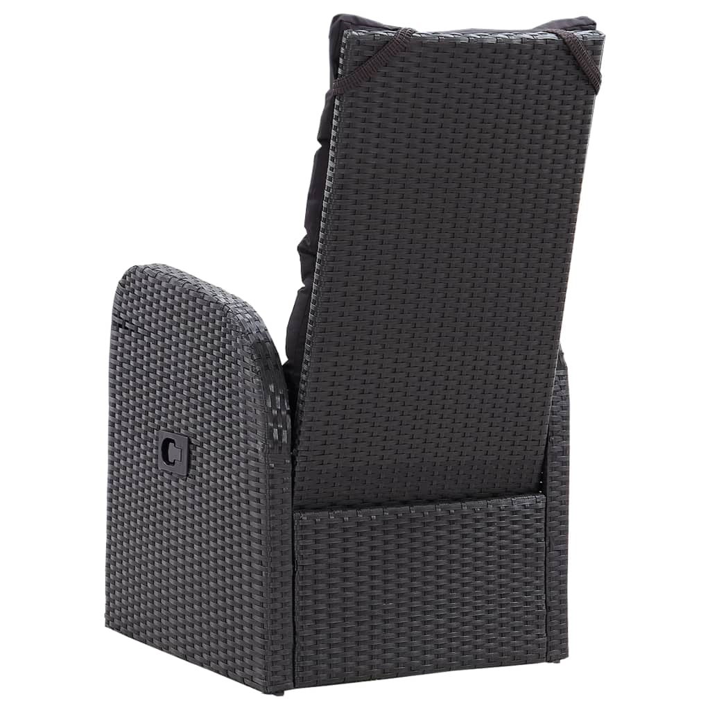 3-delige Bistroset met kussens poly rattan zwart is nu te koop bij PeponiXL, paradijselijk wonen!