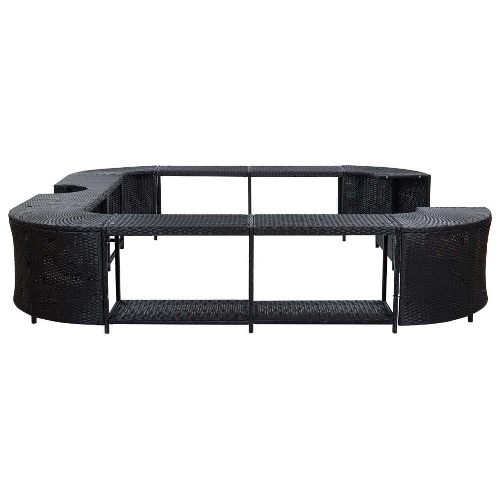 Spa-ombouw vierkant 268x268x55 cm poly rattan zwart is nu te koop bij PeponiXL, paradijselijk wonen!