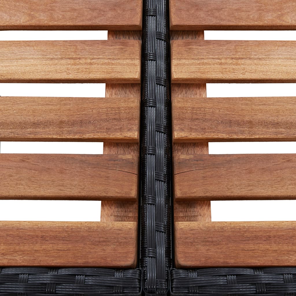 Spa-ombouw vierkant 268x268x55 cm poly rattan zwart is nu te koop bij PeponiXL, paradijselijk wonen!