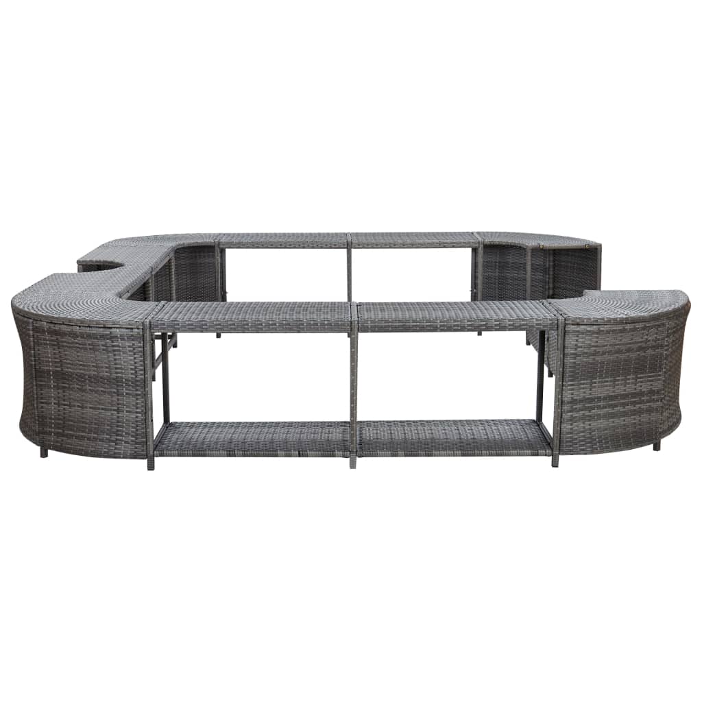 Spa-ombouw vierkant 268x268x55 cm poly rattan grijs is nu te koop bij PeponiXL, paradijselijk wonen!