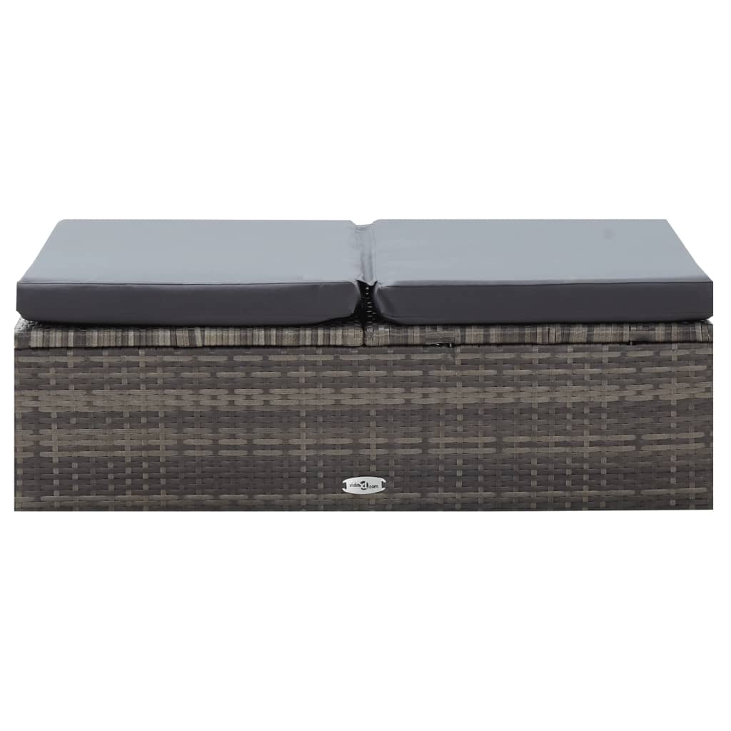 2-delige Loungeset met kussens poly rattan grijs is nu te koop bij PeponiXL, paradijselijk wonen!