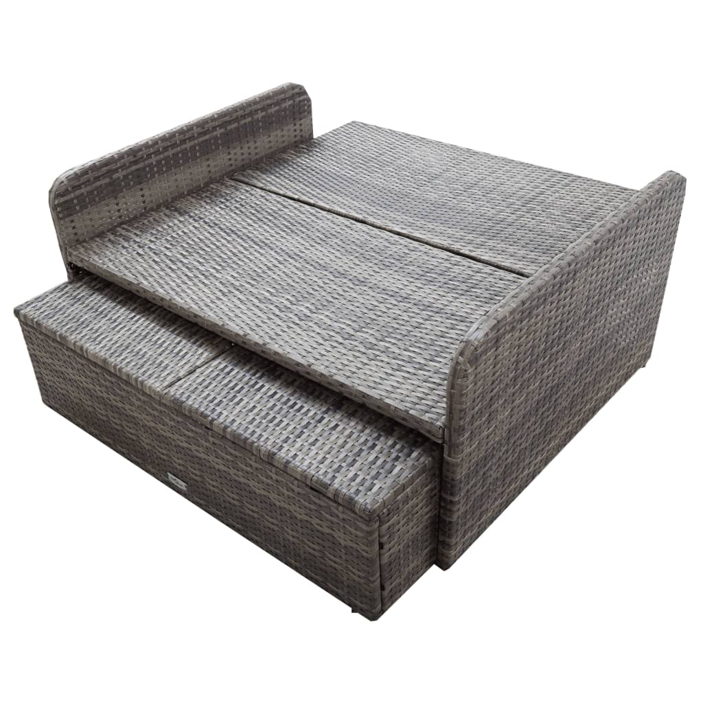 2-delige Loungeset met kussens poly rattan grijs is nu te koop bij PeponiXL, paradijselijk wonen!