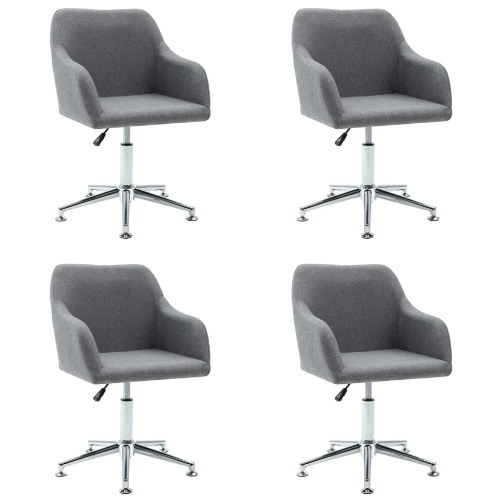 Eetkamerstoelen 4 st draaibaar stof lichtgrijs is nu te koop bij PeponiXL, paradijselijk wonen!