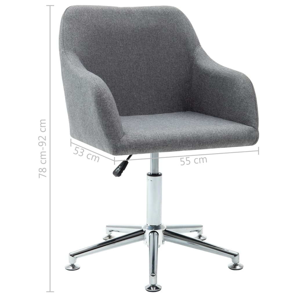 Eetkamerstoelen 4 st draaibaar stof lichtgrijs is nu te koop bij PeponiXL, paradijselijk wonen!