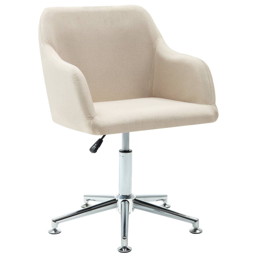 Eetkamerstoelen 6 st stof crèmekleurig