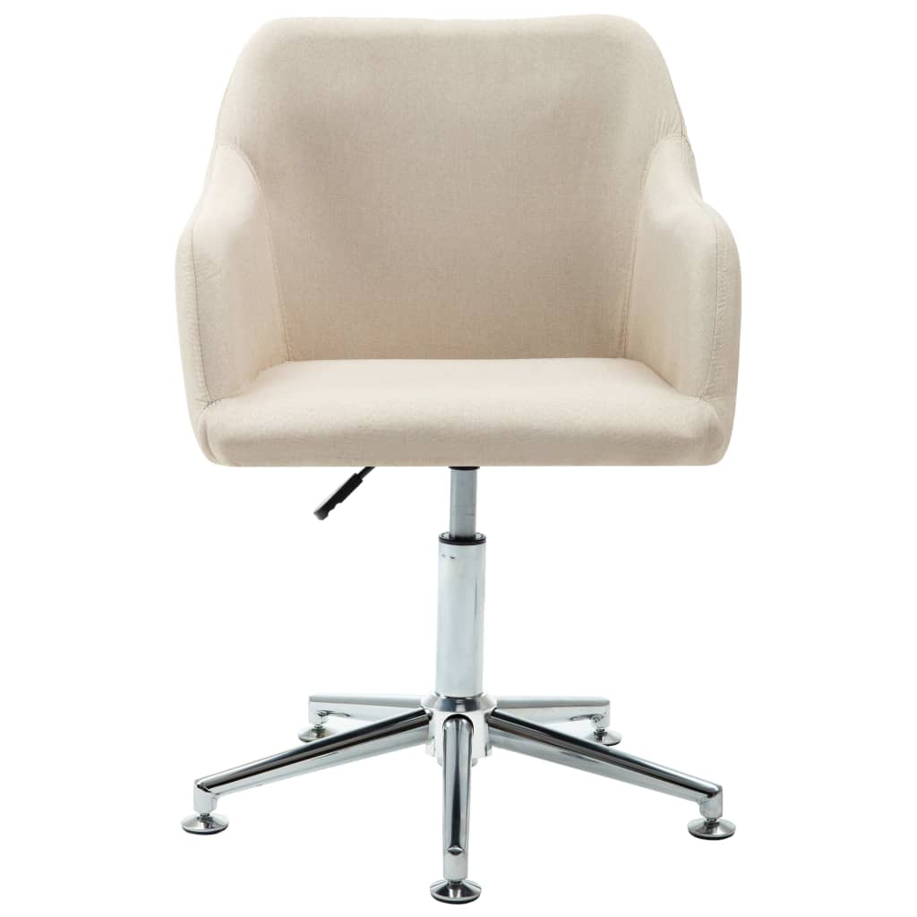 Eetkamerstoelen 6 st stof crèmekleurig