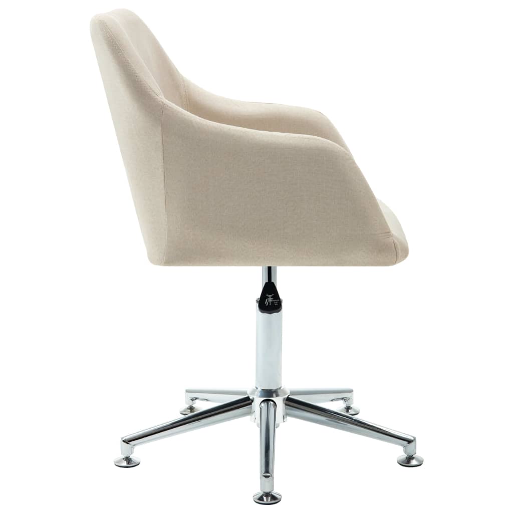 Eetkamerstoelen 6 st stof crèmekleurig