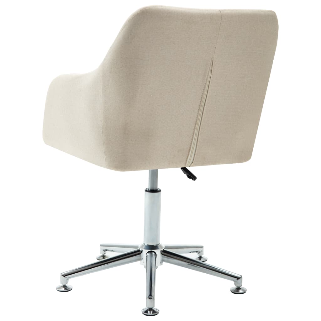 Eetkamerstoelen 6 st stof crèmekleurig