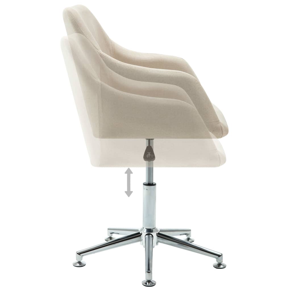 Eetkamerstoelen 6 st stof crèmekleurig