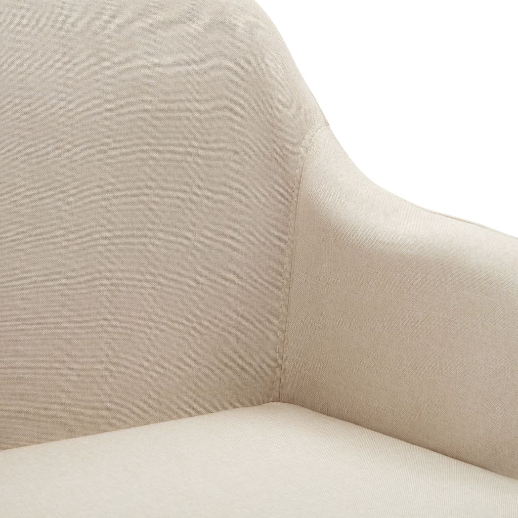 Eetkamerstoelen 6 st stof crèmekleurig