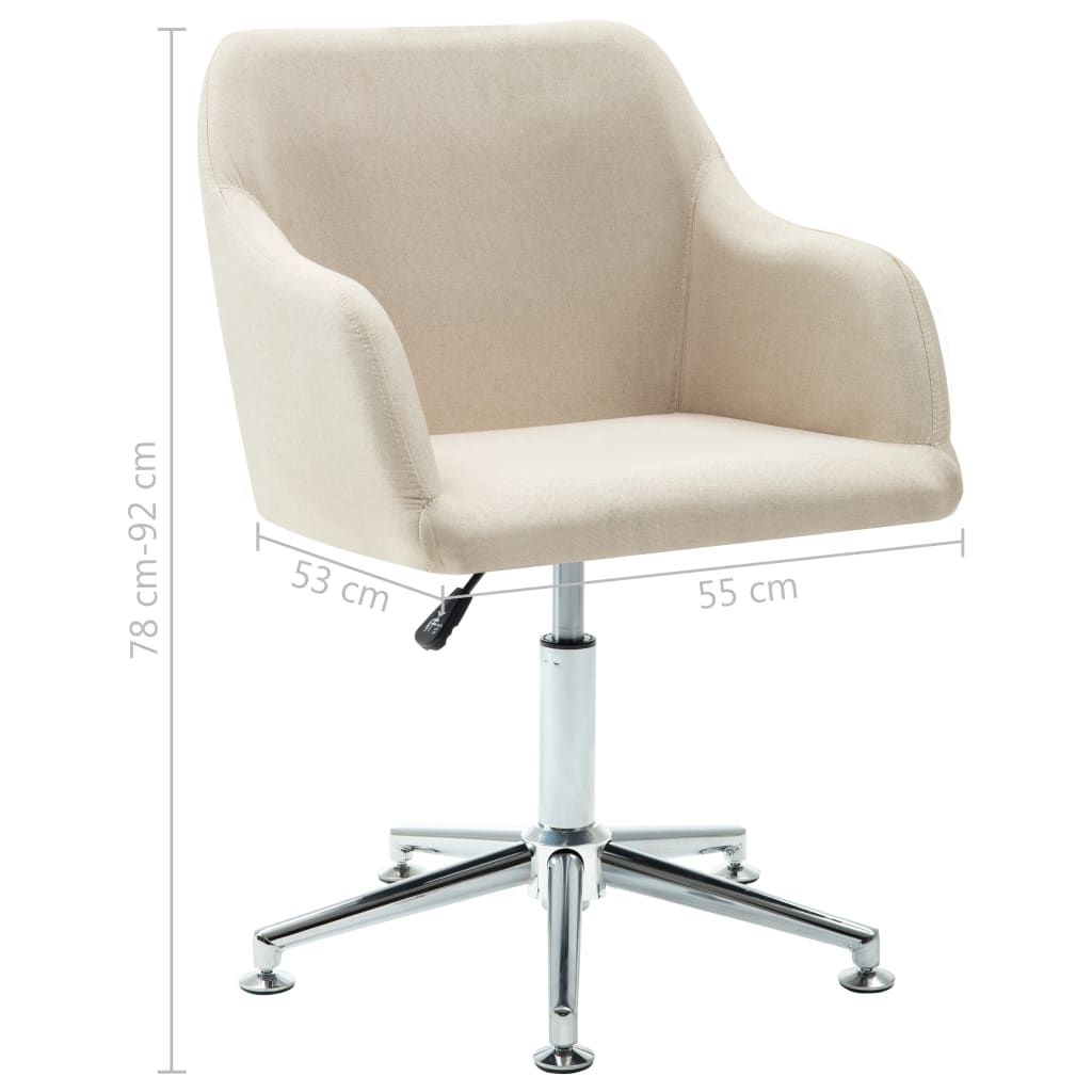 Eetkamerstoelen 6 st stof crèmekleurig