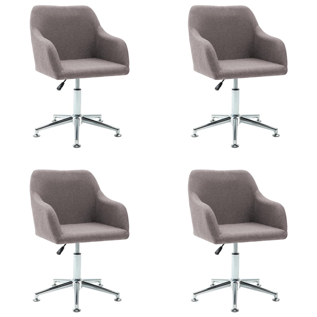 Eetkamerstoelen 4 st draaibaar stof taupe is nu te koop bij PeponiXL, paradijselijk wonen!
