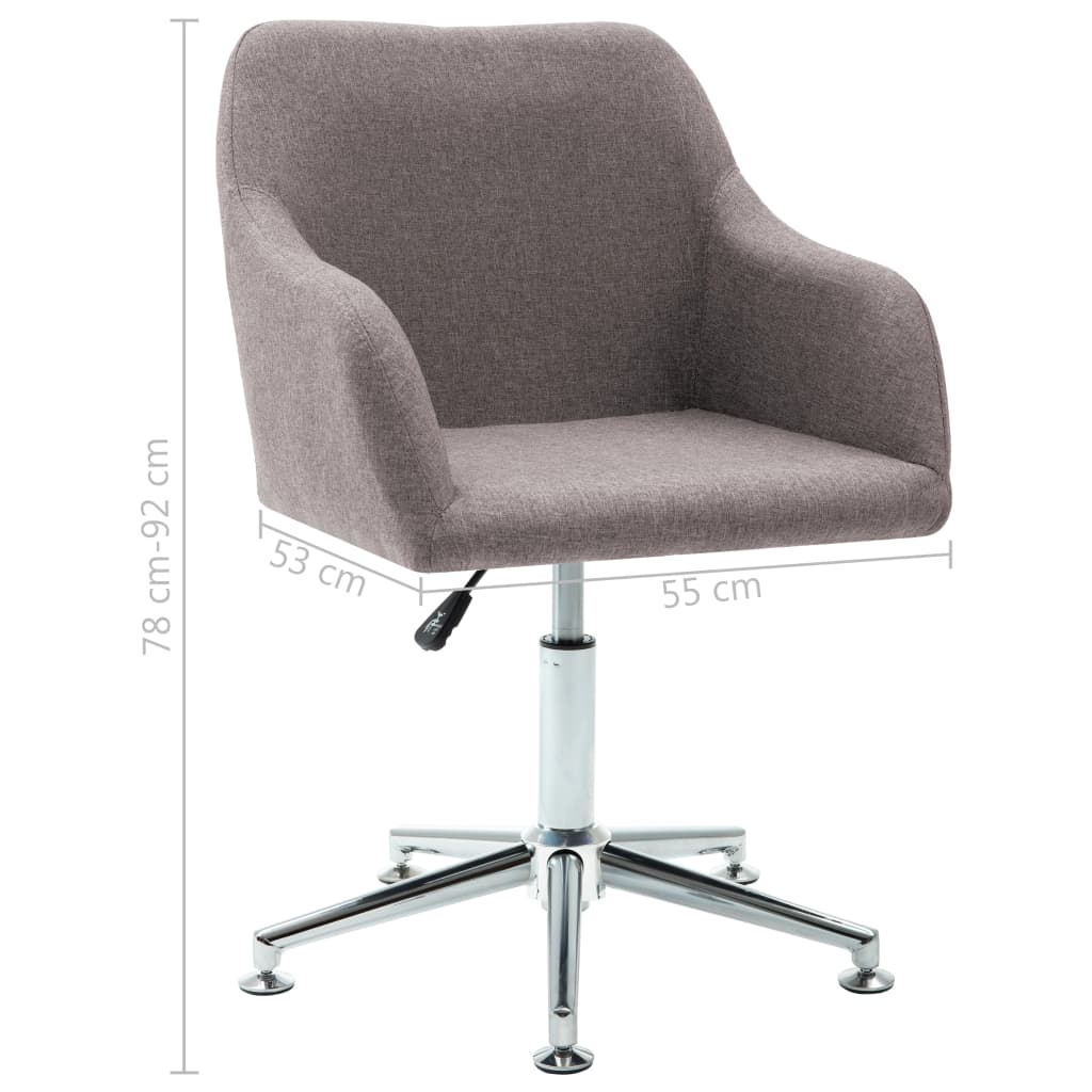 Eetkamerstoelen 4 st draaibaar stof taupe is nu te koop bij PeponiXL, paradijselijk wonen!