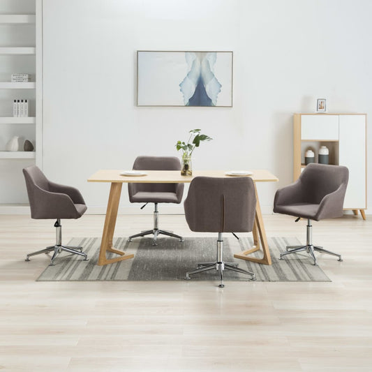 Eetkamerstoelen 4 st draaibaar stof taupe is nu te koop bij PeponiXL, paradijselijk wonen!