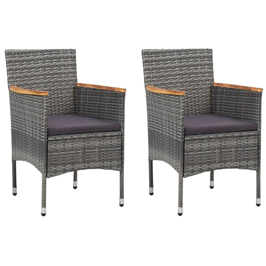 Tuinstoelen 2 st poly rattan grijs is nu te koop bij PeponiXL, paradijselijk wonen!