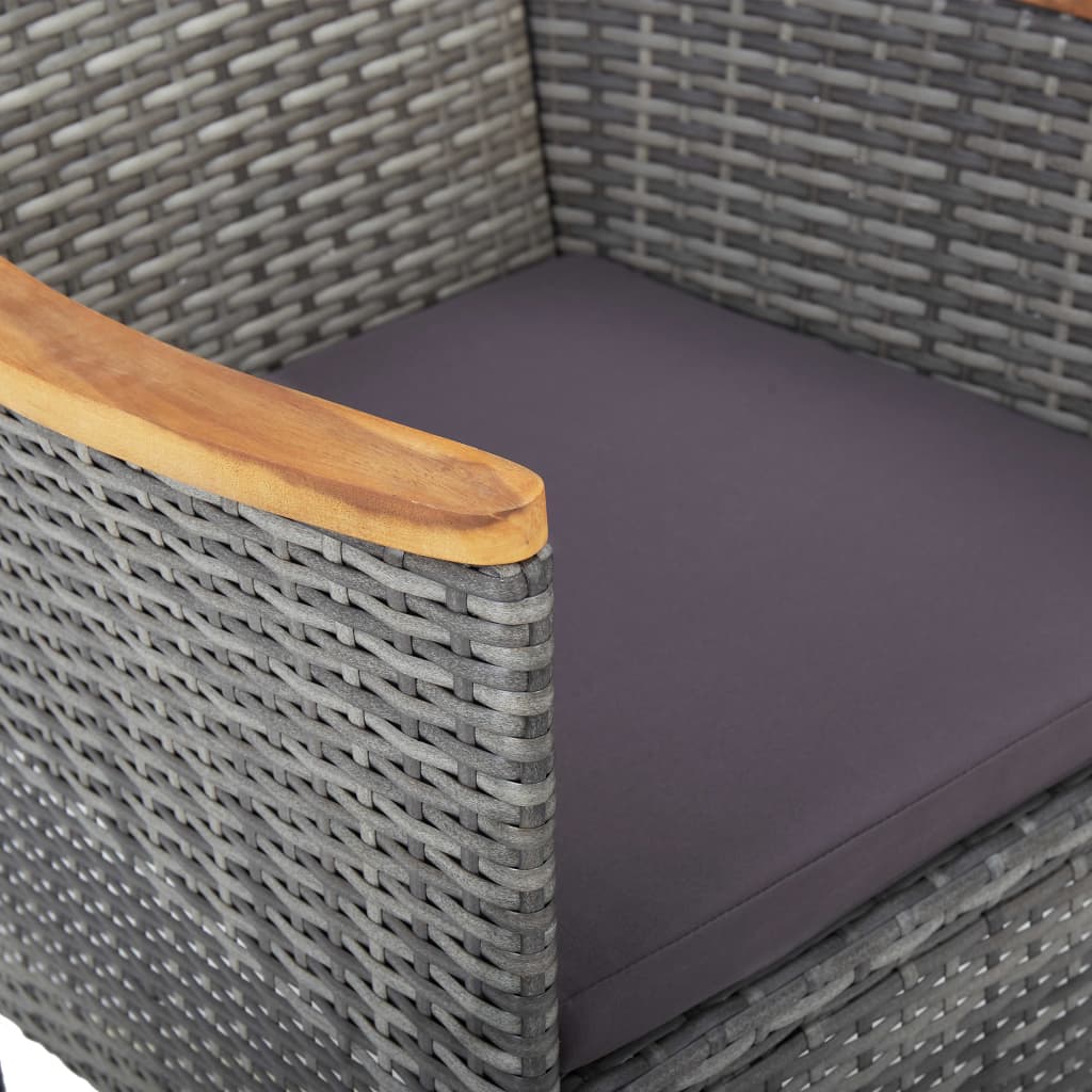 Tuinstoelen 2 st poly rattan grijs is nu te koop bij PeponiXL, paradijselijk wonen!