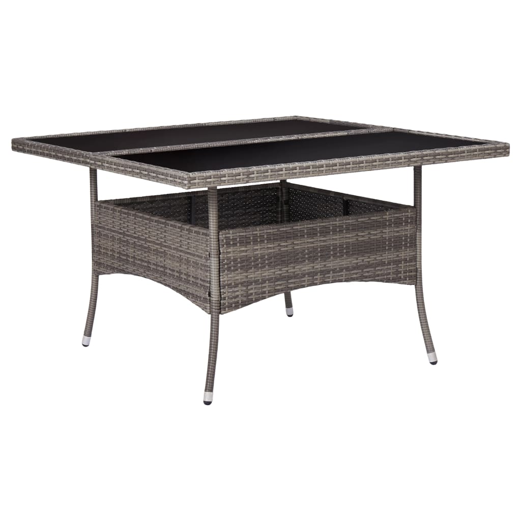 Tuintafel poly rattan en glas grijs is nu te koop bij PeponiXL, paradijselijk wonen!