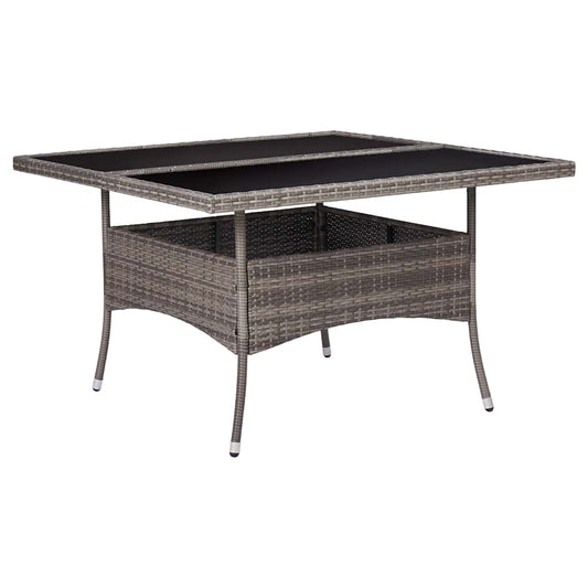 Tuintafel poly rattan en glas grijs is nu te koop bij PeponiXL, paradijselijk wonen!