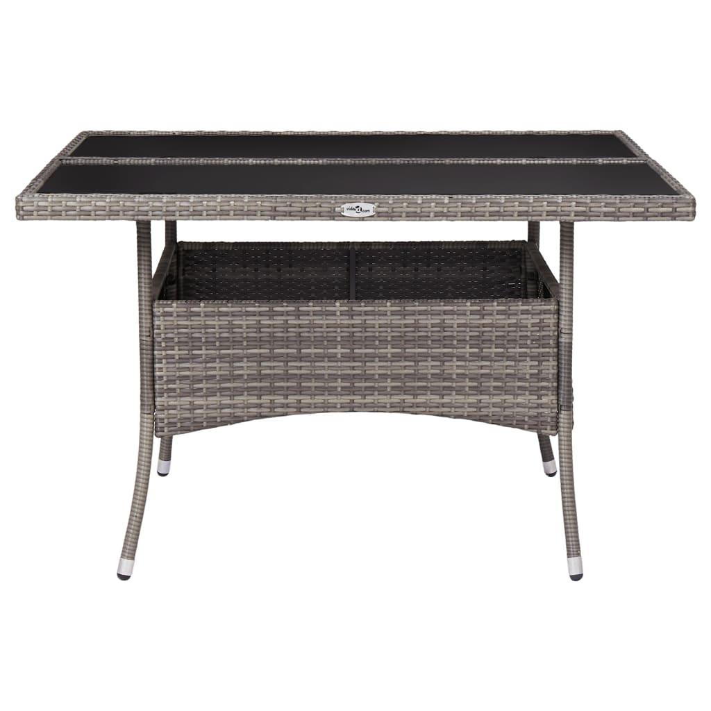Tuintafel poly rattan en glas grijs is nu te koop bij PeponiXL, paradijselijk wonen!