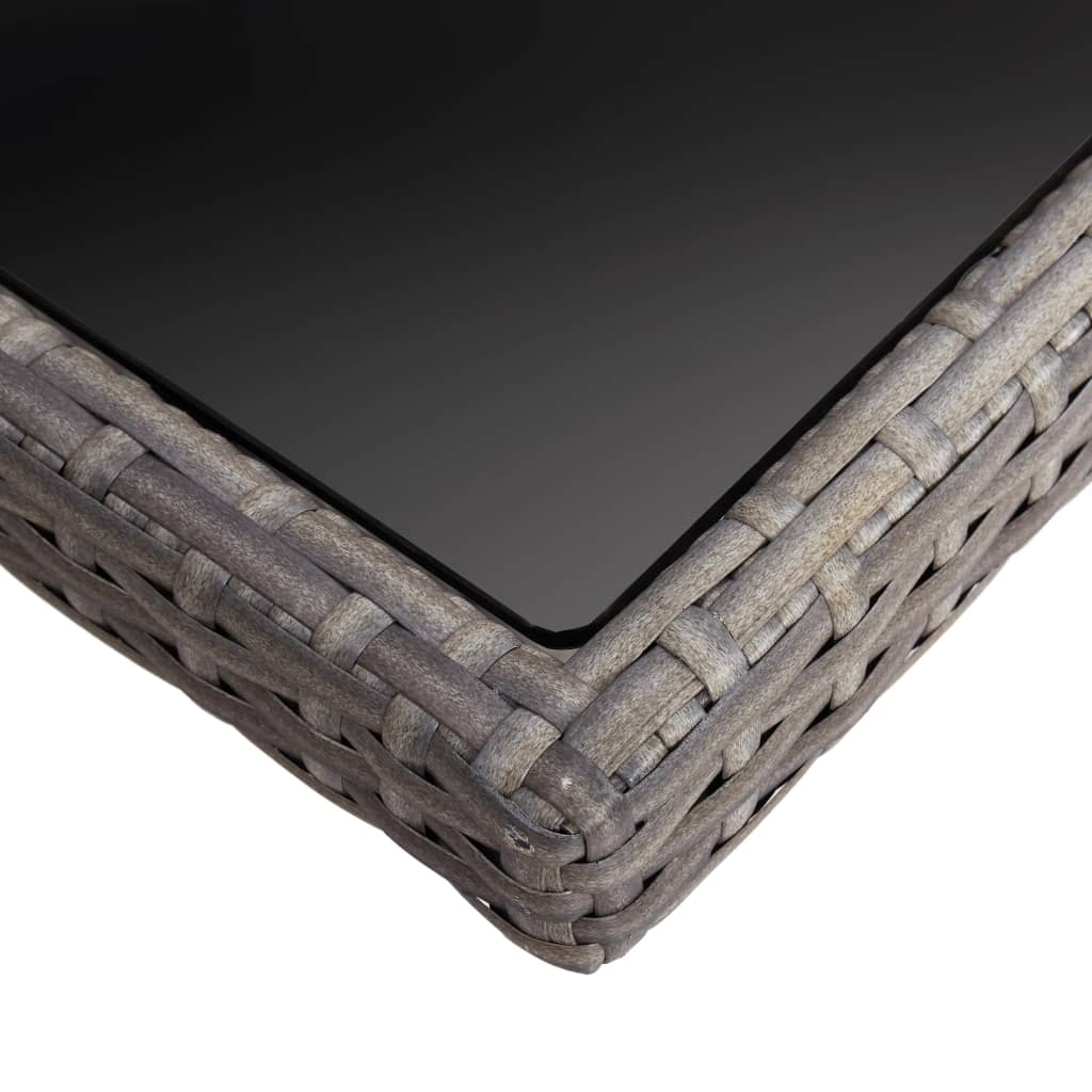 Tuintafel poly rattan en glas grijs is nu te koop bij PeponiXL, paradijselijk wonen!