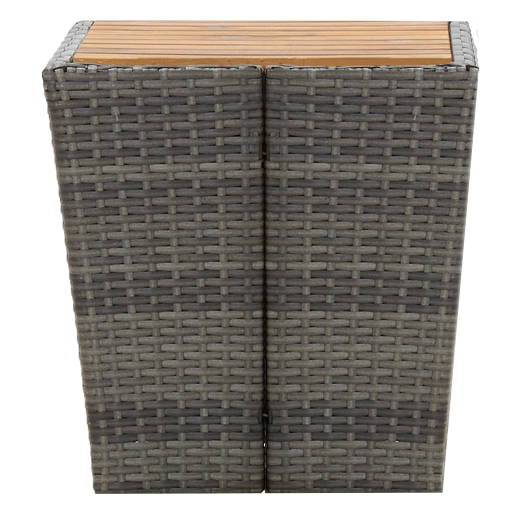 Theetafel 41,5x41,5x43 cm poly rattan massief acaciahout grijs is nu te koop bij PeponiXL, paradijselijk wonen!