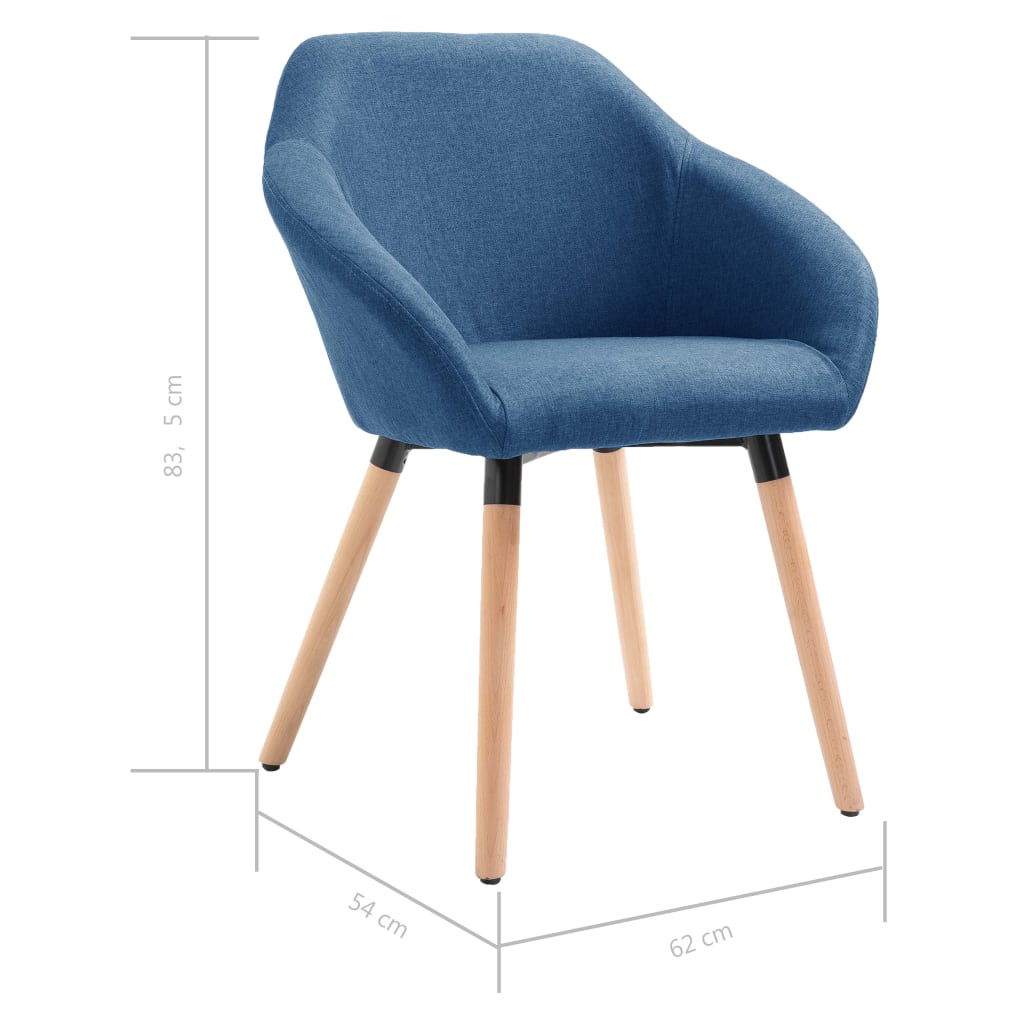 Eetkamerstoelen 4 st stof blauw is nu te koop bij PeponiXL, paradijselijk wonen!