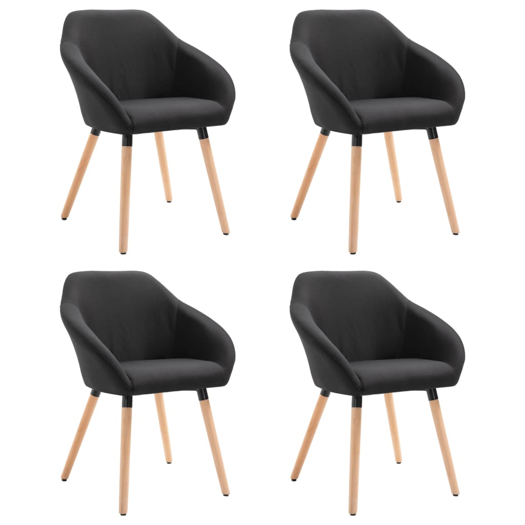 Eetkamerstoelen 4 st stof zwart is nu te koop bij PeponiXL, paradijselijk wonen!