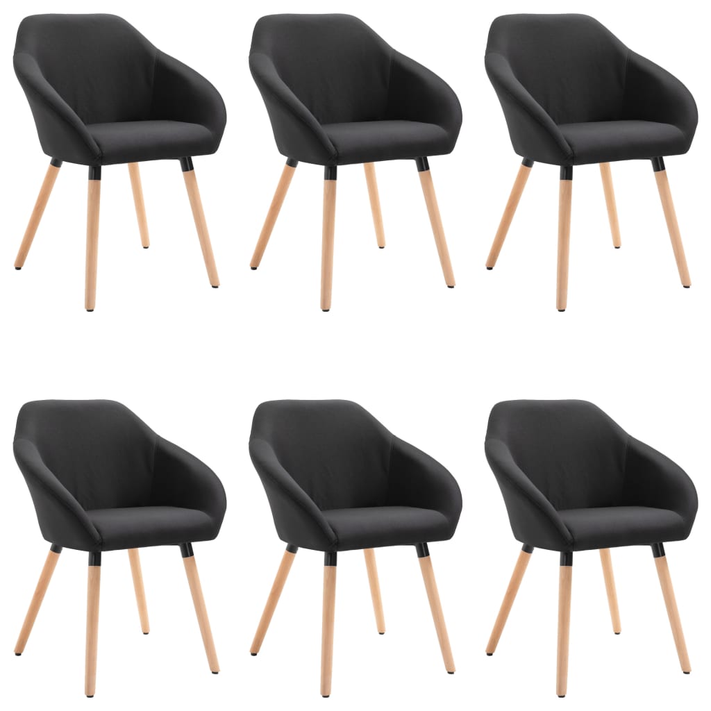 Eetkamerstoelen 6 st stof zwart is nu te koop bij PeponiXL, paradijselijk wonen!