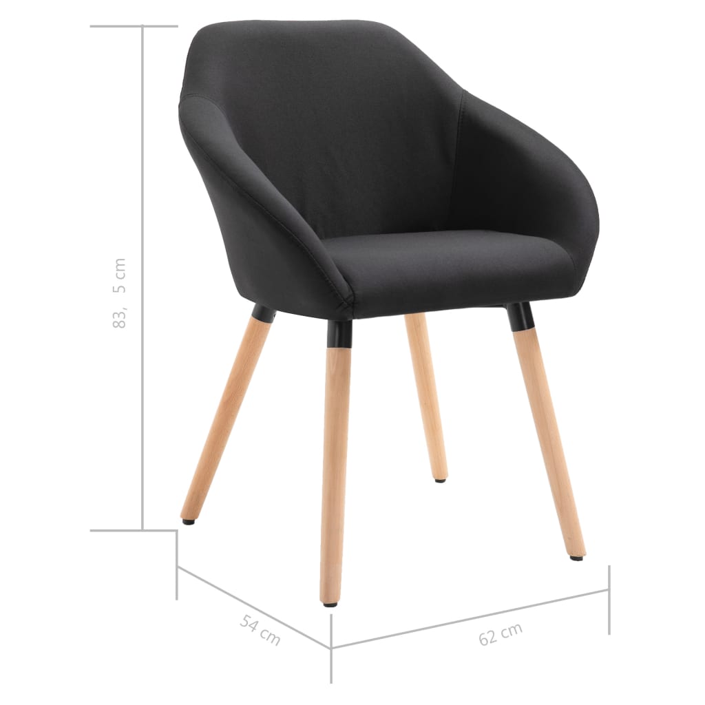 Eetkamerstoelen 6 st stof zwart is nu te koop bij PeponiXL, paradijselijk wonen!